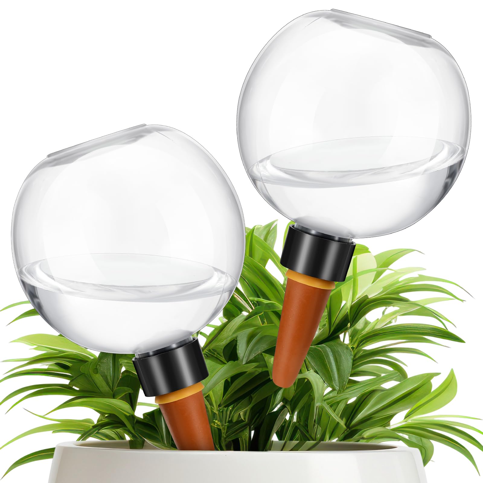 Domensi2 Pcs Watering Globes Automatic Plastic Self Watering Planter 17 oz for Indoor Plants Drip Irrigation with Slow Release Control for Garden(2 Pcs)