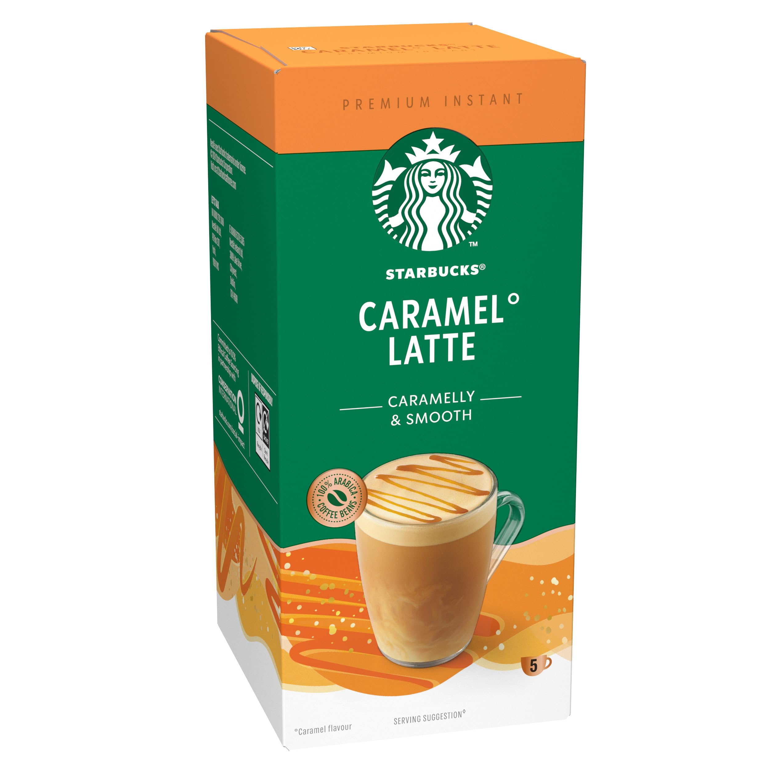 STARBUCKS Caramel Latte Spécialités Instantanées Gourmandes 12 x 5 (60 Sachets)