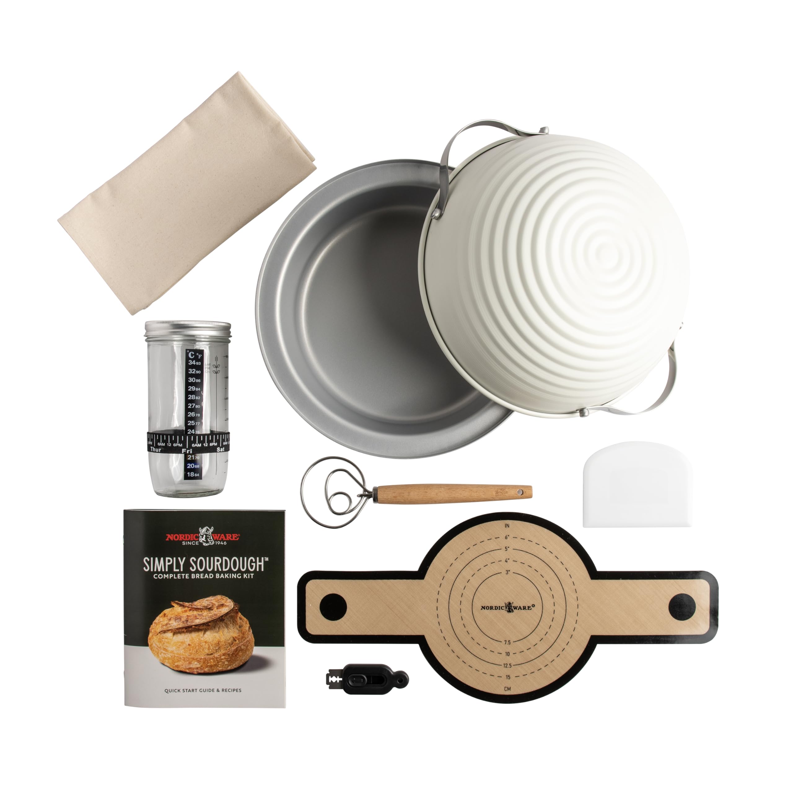 Nordic Ware Simply Sourdough Sauerteig-Backset, 9-teiliges Starter-Set
