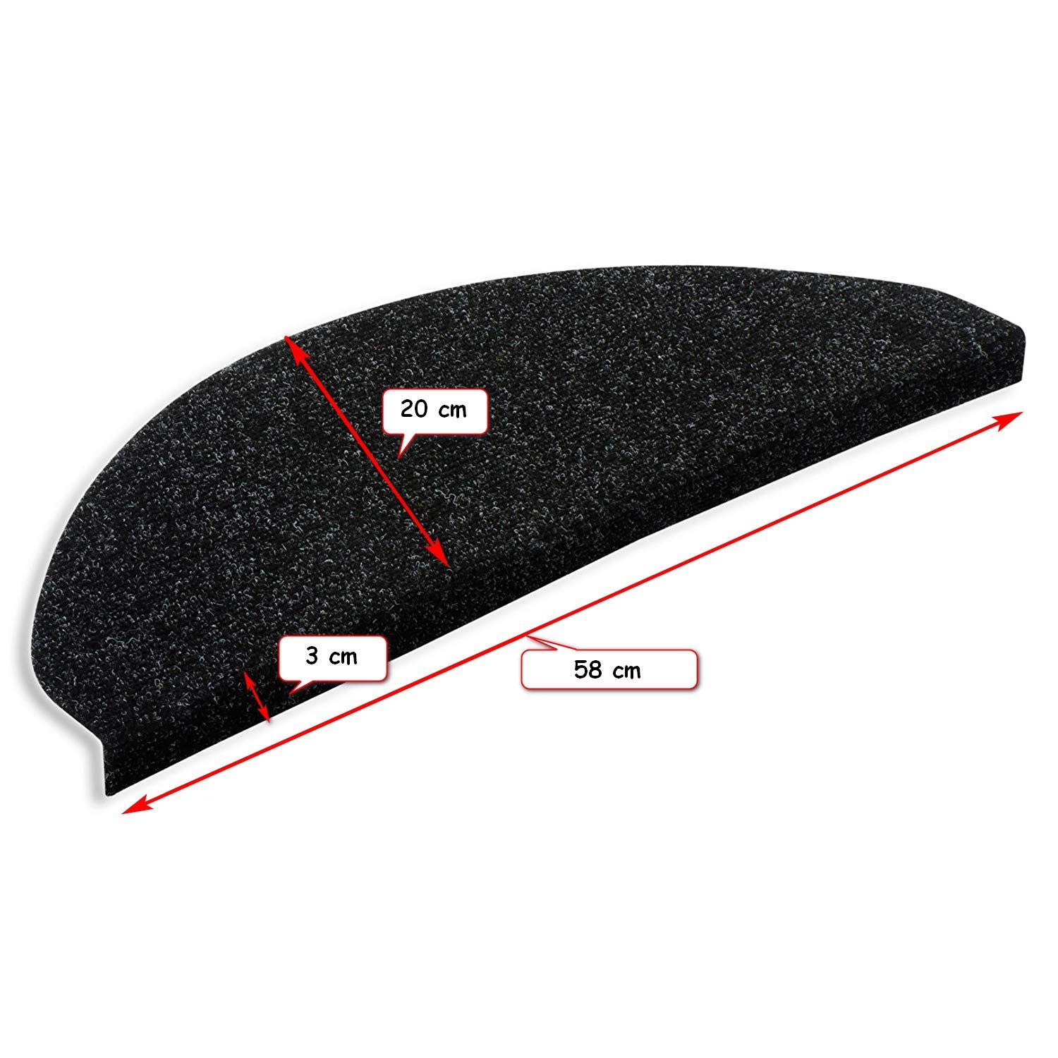 Marchettes d'escalier adhésives | Confort & sécurité | quantité, Couleur et Dimensions au Choix | Installation Facile et Rapide | MadeInNature® (Anthracite, 25 marchettes)
