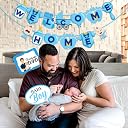 Zyozique Baby Boy Welcome Home Decoration Kit Banner with Photo Booth Props for Baby Shower / Welcome Party / Birthday Party Supplies(Pack of 16) gallery image