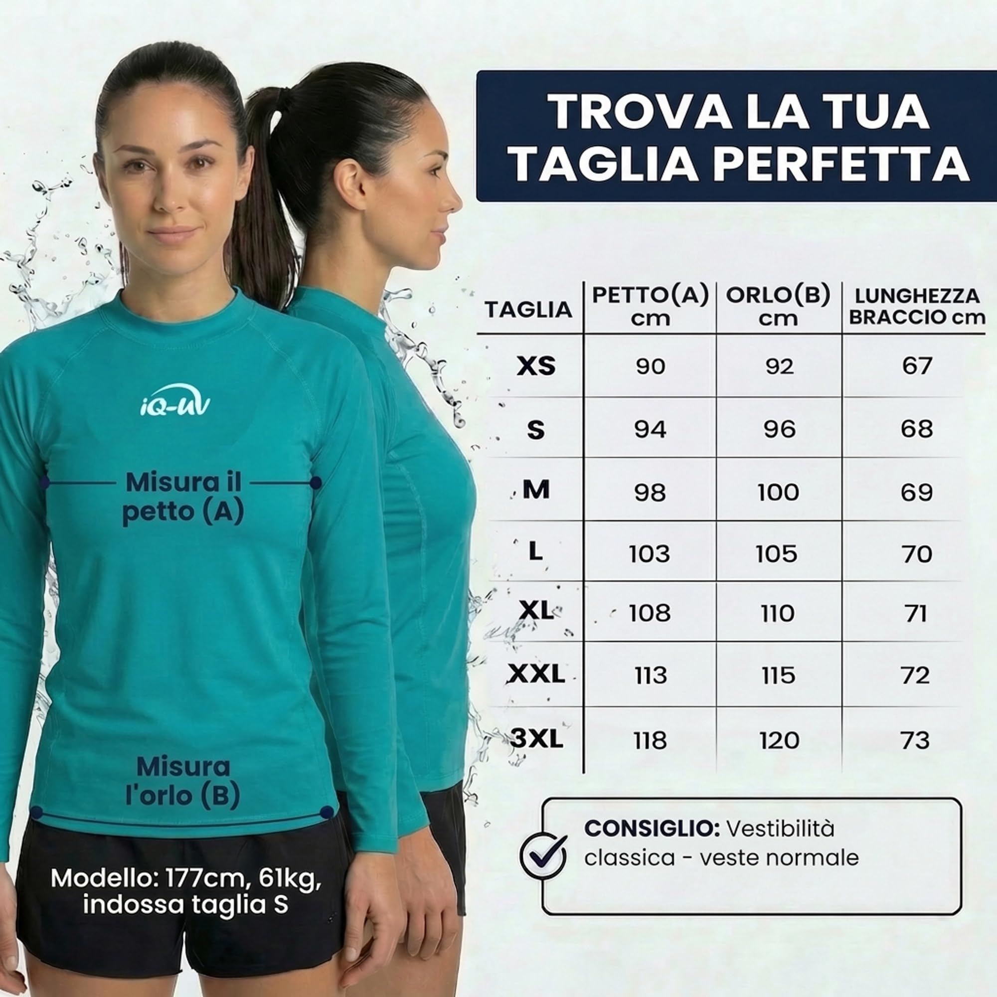 IQ-Company Maglietta da Donna con Protezione UV Vestiti 300 Loose Fit Long Sleeve