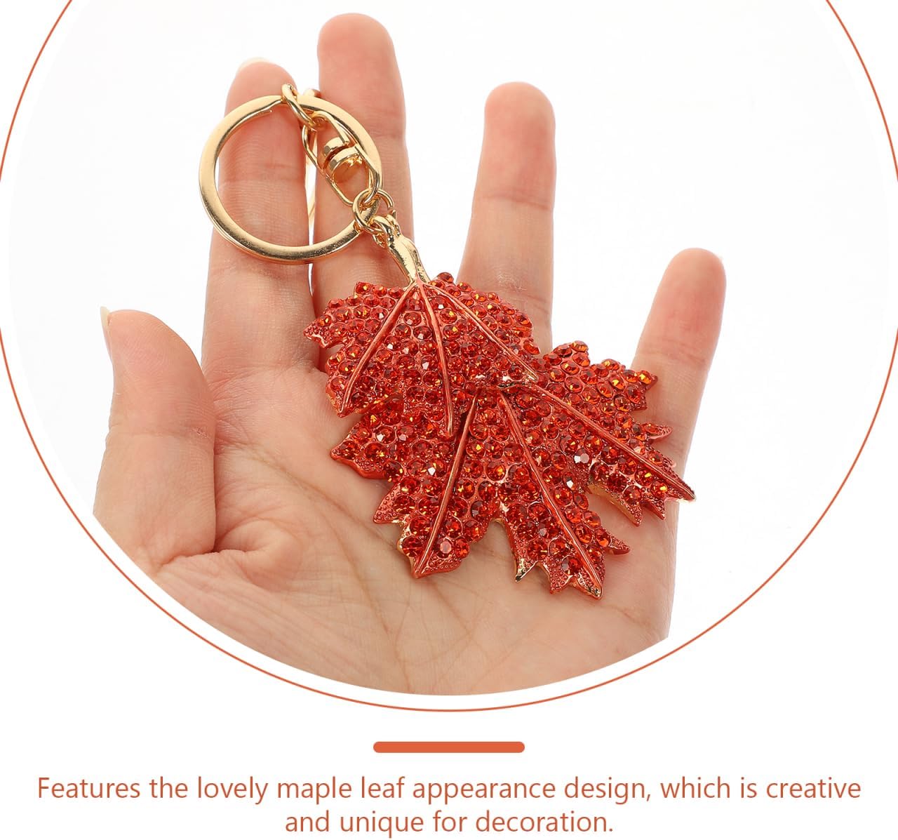 BESPORTBLE Maple Leaf Keychain Decorative Metal Key Ring Charm Lightweight Hanging Pendant for Bags and Keys Compact Durable Autumn Accessory - Image 6