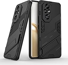 ESTH® Coque pour Honor 200 Pro 5G avec Support Invisible [Qualité Militaire Anti-Chute Protection] [Fonction de Support de Voiture magnétique] Étui PC et TPU, Noir
