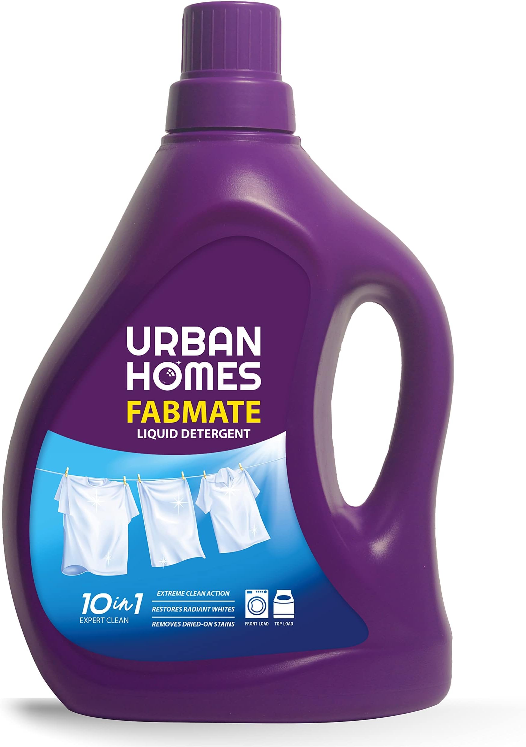 UrbanHomes FabMate Liquid Detergent for Front Load & Top Load/Bucket Wash/ 100% Tough on Stain/Concentrate Formula Stain Free/Fresh Fabric Softner/Long Lasting Freshness (1 Ltr)