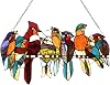 Capulina Mothers Day Stained Glass Birds Gifts Window Hangings 9 Multicolor Birds on a Wire Suncatcher Birds Lovers Gifts Decor for Home Office