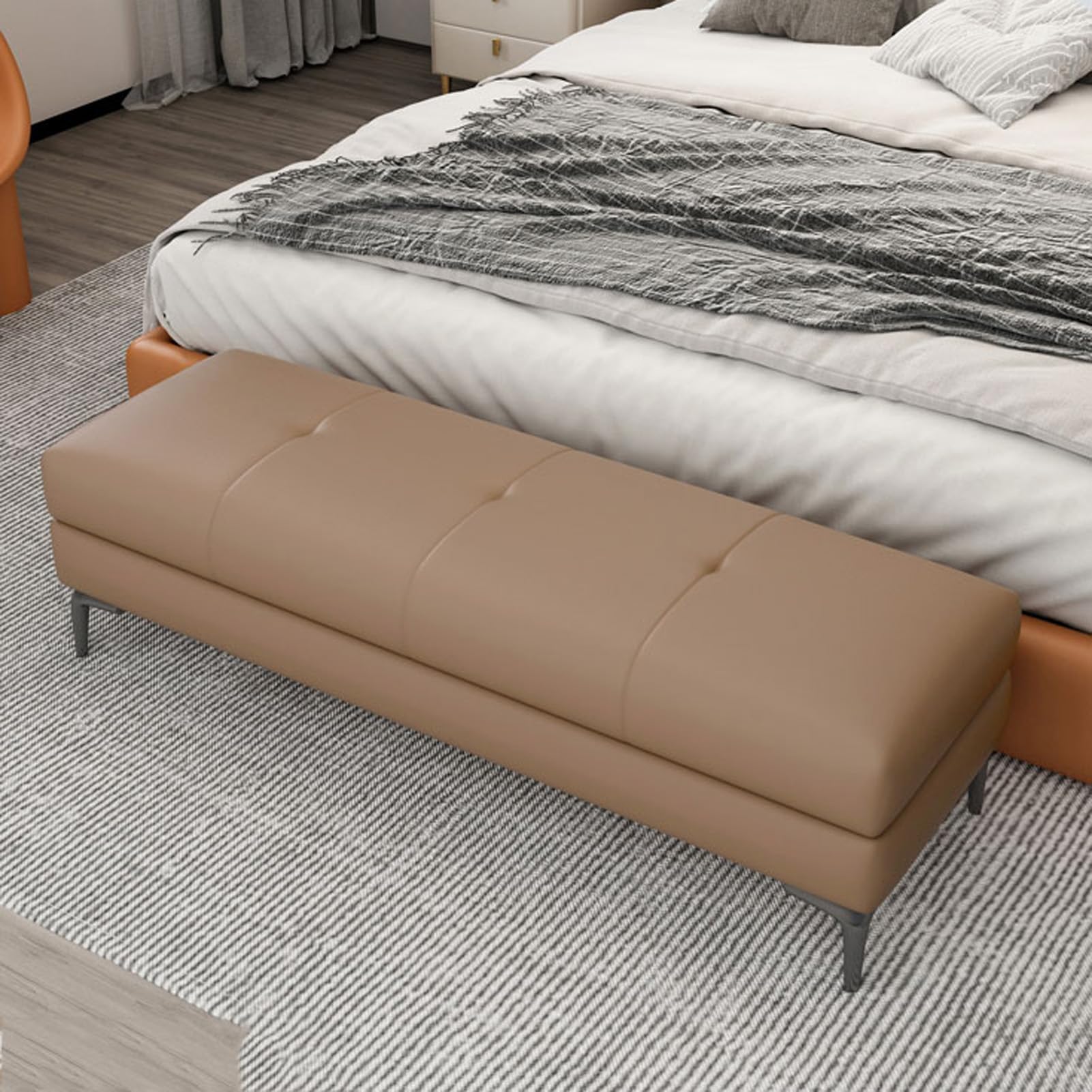 Banc d'entrée en faux cuir pour embellir votre chambre et salon