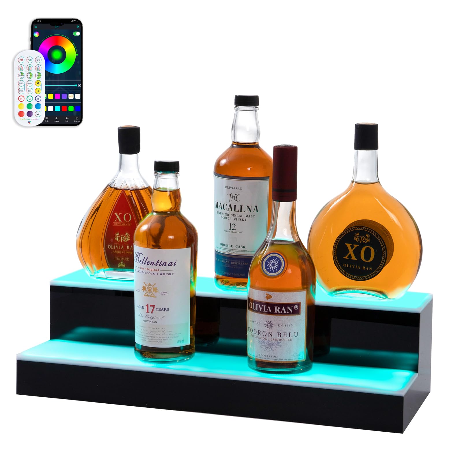Amazon｜Leekimid LEDライト付きリキュールボトルディスプレイシェルフ