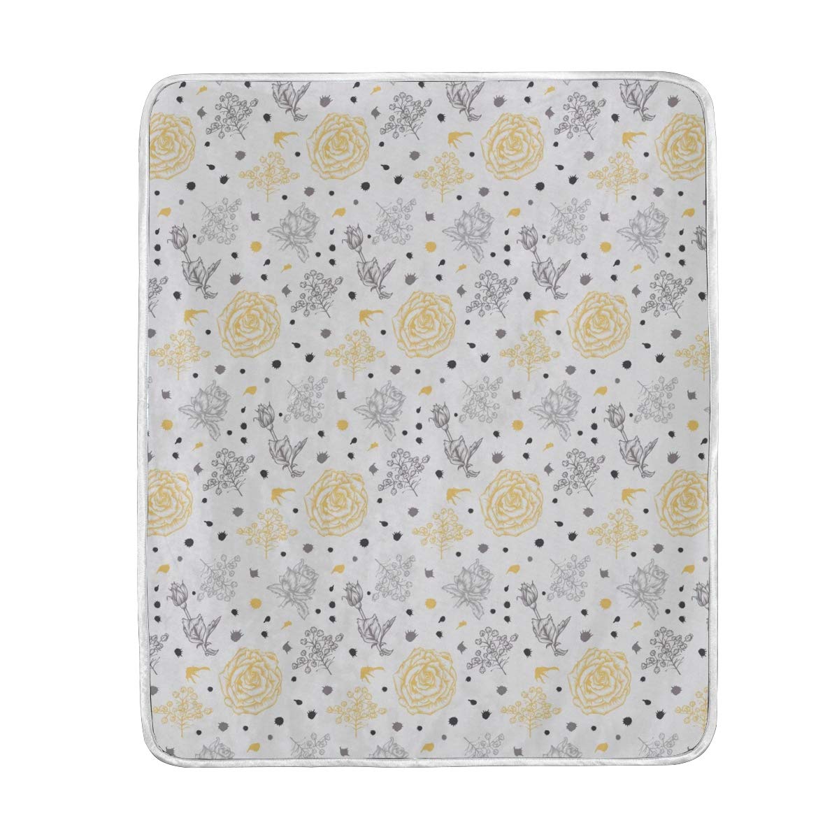 Flower Skulls Bejirog Velvet Blanket Throw Lightweight Super Soft Cozy Luxury Bed Blanket Microfiber