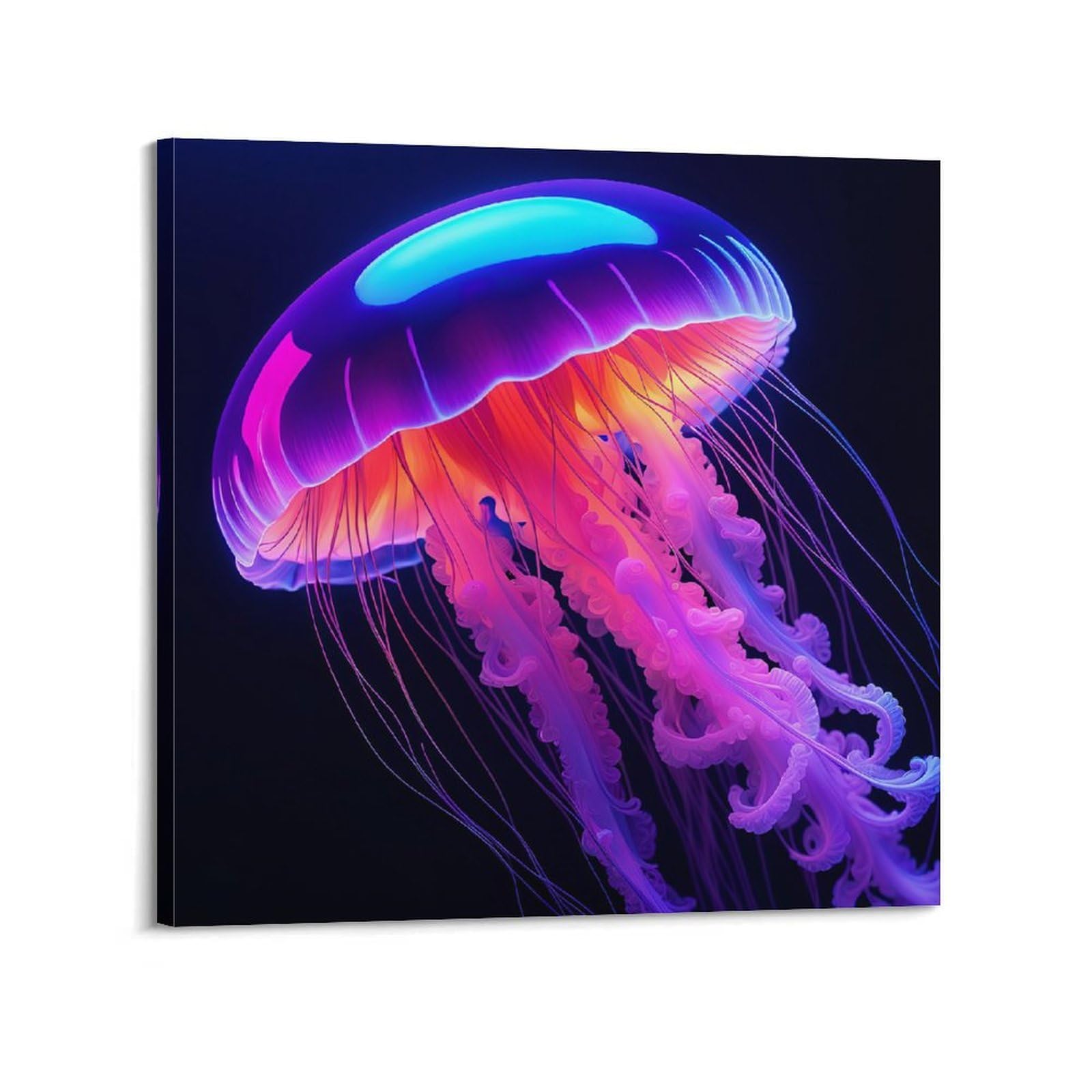 CPGLJD Marine Animal Poster Interstellar Jellyfish Vision Poster Decorative Painting Canvas Wall Posters And Art Picture Print Modern Family Bedroom Decor Posters 28x28inch(70x70cm)