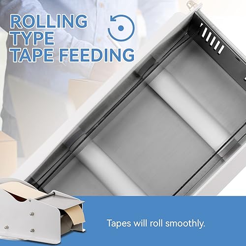 Miniatura 5 de Dispensador de cinta de goma Kraft activado por agua, dispensador manual de cinta de goma Kraft ajustable de ancho para cinta de 0.98 a 3.54