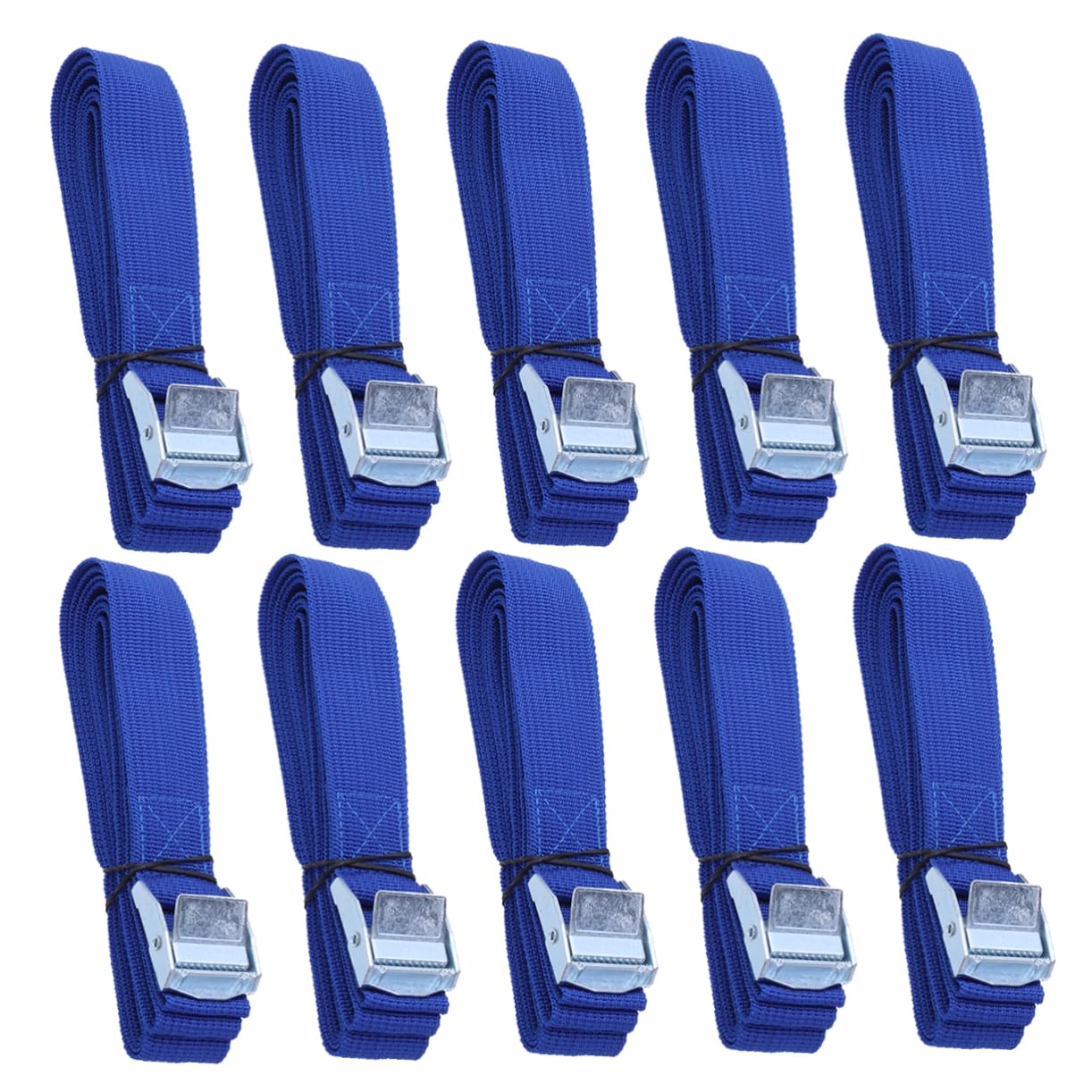 Gatuida 10pièces Sangles De Luggage pour Toit De Voiture De Sangles De Fixation Nylon Épais avec Boucle Acier Idéales pour Transporter Vos Bagages Kayak Canoë Bleu