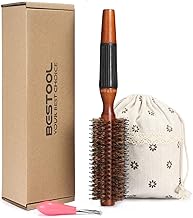 BESTOOL Round Brush for Blow-Drying, Boar Bristles Round Hair Brush with Wooden Barrel, Large Round Styling Brush for Women and Men, Straightening, Curling, Adding Hair Volume and Shine (2 Inches)