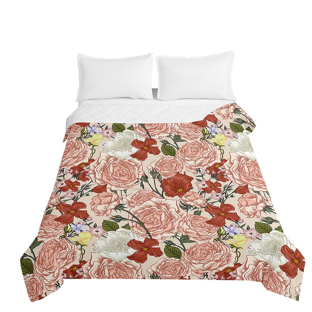 Odot Gewatteerde sprei, zachte microvezelovertrekken, lichtgewicht quilt, elegante tulpendekbedden, warm dekbed voor bank, plaid, deken voor eenpersoons-, tweepersoons-, kingsize (150 x 200 cm