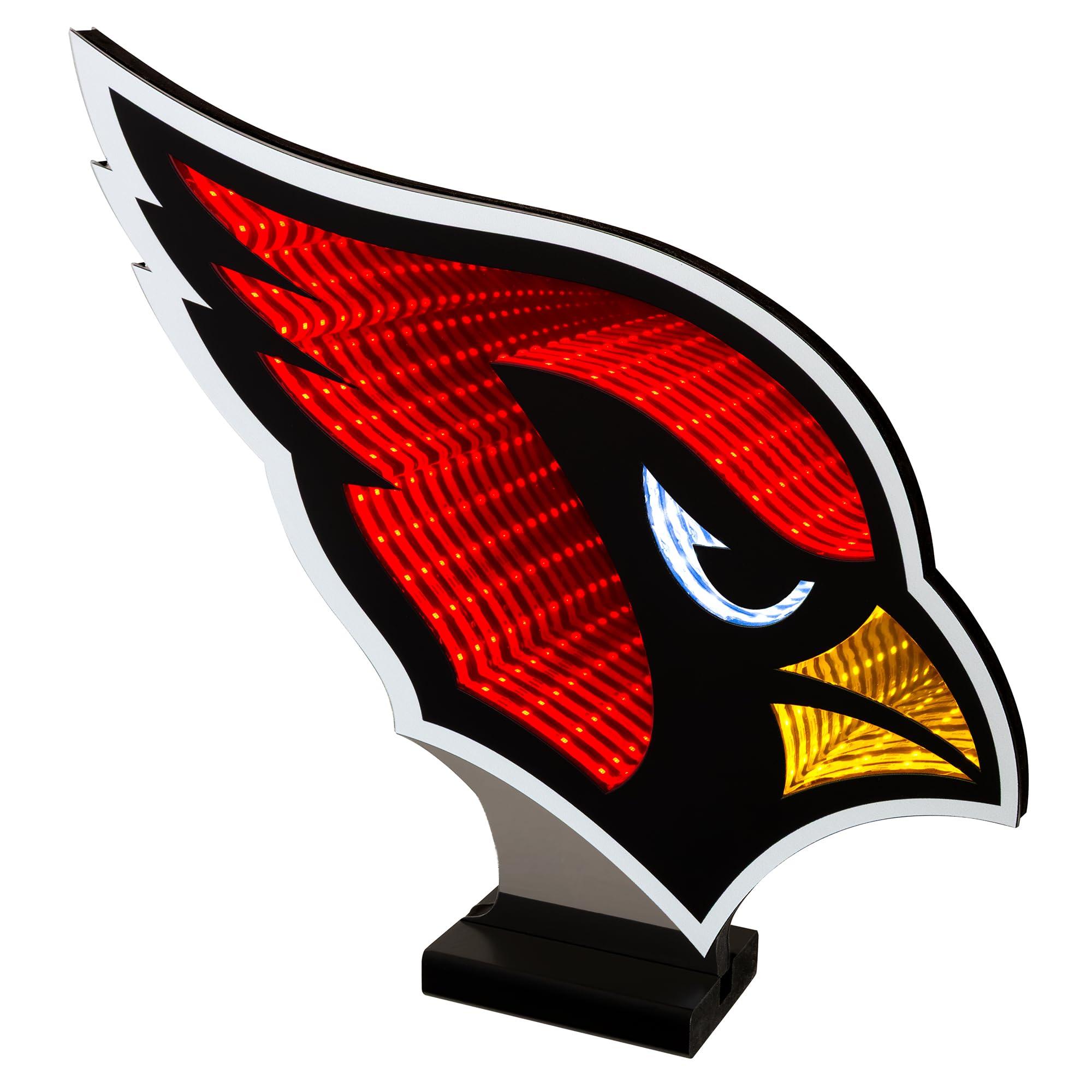 Sporticulture NFL Team Arizona Cardinals LED Infinity Logo Light - 3D Light Effect, Acrylic Display with UL Plug and Stand