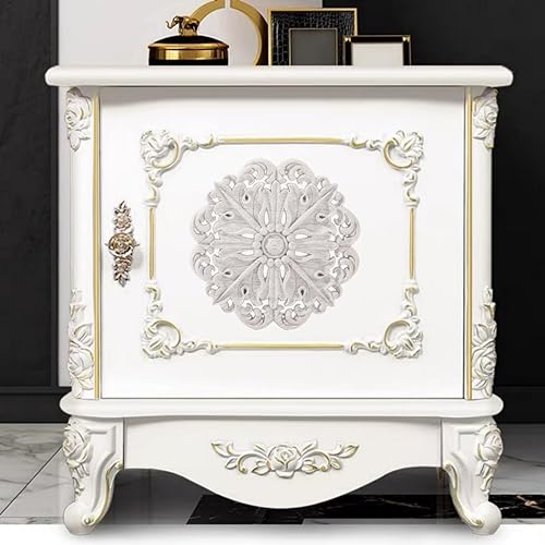 Miniatura 3 de BSYMDH Apliques redondos de madera tallada Onlays tallados apliques de tallado de madera calcomanía de madera a mano para puerta de cama, armario,