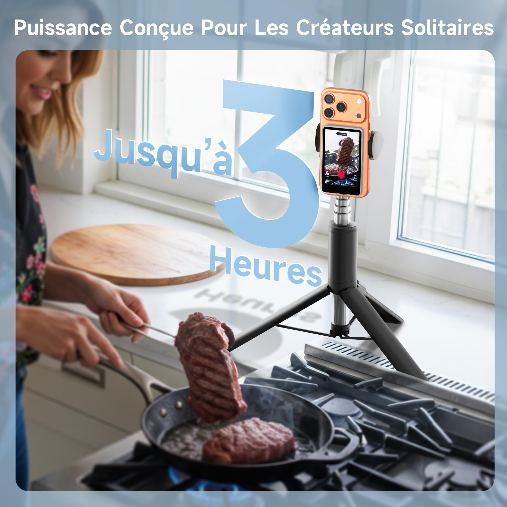 SYNCO XView Monitor Selfie Vlog pour iPhone 17 - Écran Selfie Magnétique sans Fil 1080P/4K pour Vlog, Utilise Caméra Arrière, 50m, 3h, Haut-Parleur pour Live Youtube/TikTok