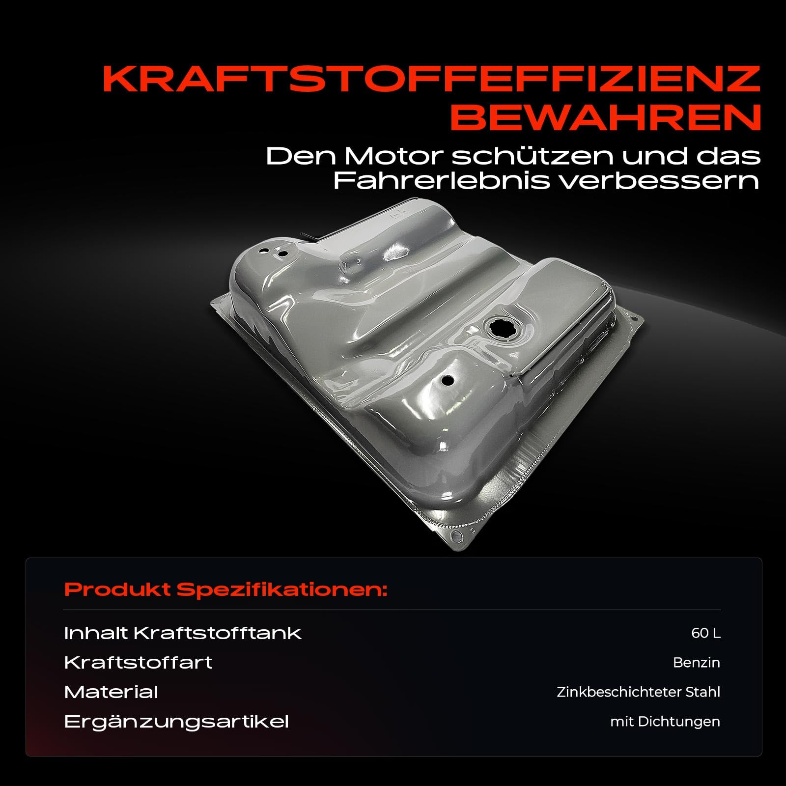 Frankberg Kraftstofftank 60L mit Dichtungen Kompatibel mit Transporter III Bus 25 1.9L 2.1L Benzin 1985-1992 Transporter III Kasten 24 25 1.6L 1.7L Diesel 1985-1992 Replace# 7700120750