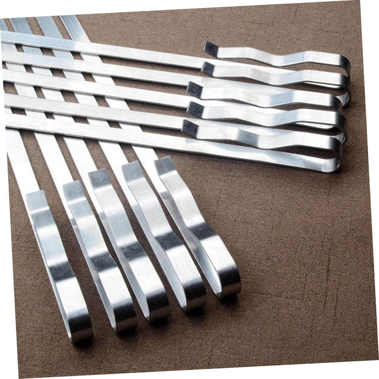 VICASKY Set di 10 spiedini piatti per barbecue e grigliate, robusti e durevoli per carne e verdure