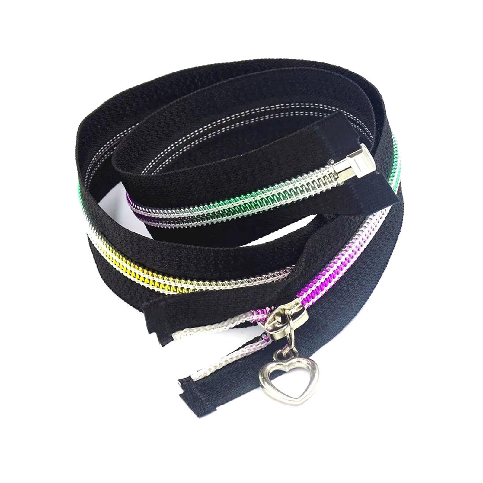 Cremallera de nailon con dientes degradados n.° 5 para costura y sastrería, 50-90 cm.,Negro,50 piezas - 90 cm