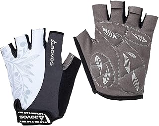 ROVOS Cycling Gloves for Men & Women - 5MM Anti-Slip Shock-Absorbing Gel Pad, Lightweight & Breathable Half Finger Design for Mountain Cycling, Gym, Motorcycle, Outdoor Sports