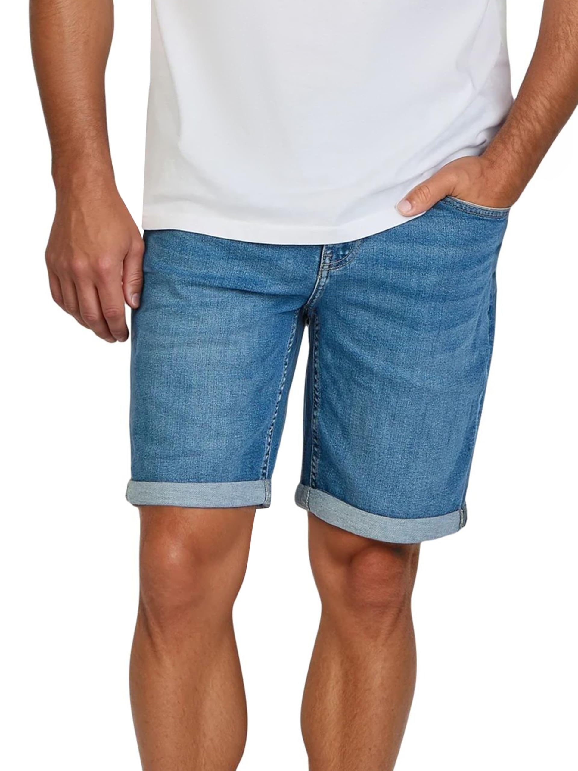 Only & Sons Kurze Jeans Herren ONSPLY 2er Pack Regular Fit Shorts Basic Hose Denim Bermuda Sommerhose Einfarbig Schwarz Blau S M L XL XXL