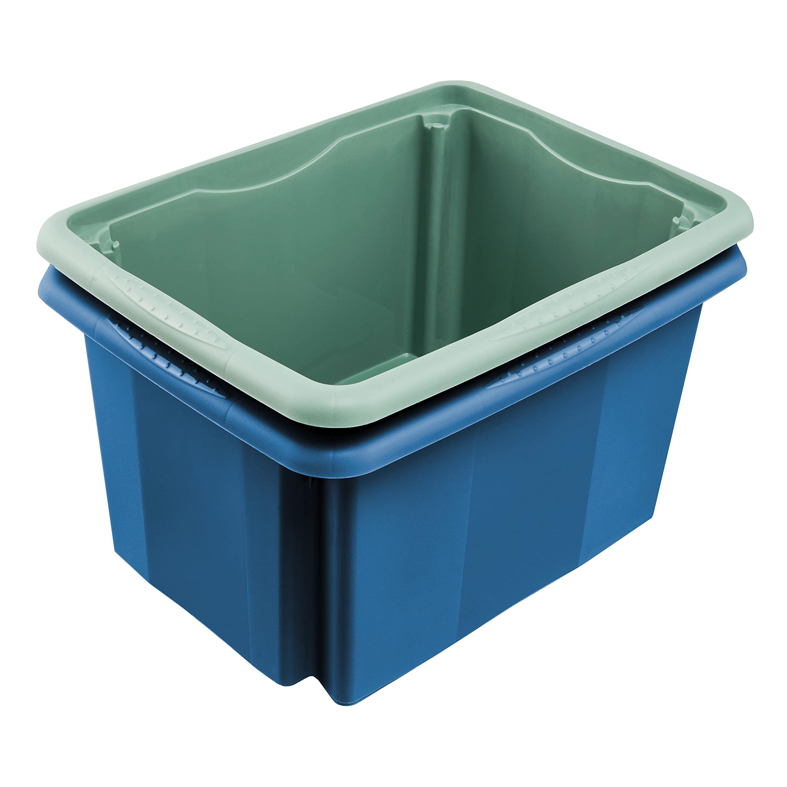 keeeper Contenitore Portaoggetti Rotabile e Impilabile, 38 x 28,5 x 20,5 cm, 15 L, Emil Eco Line, Eco Blu