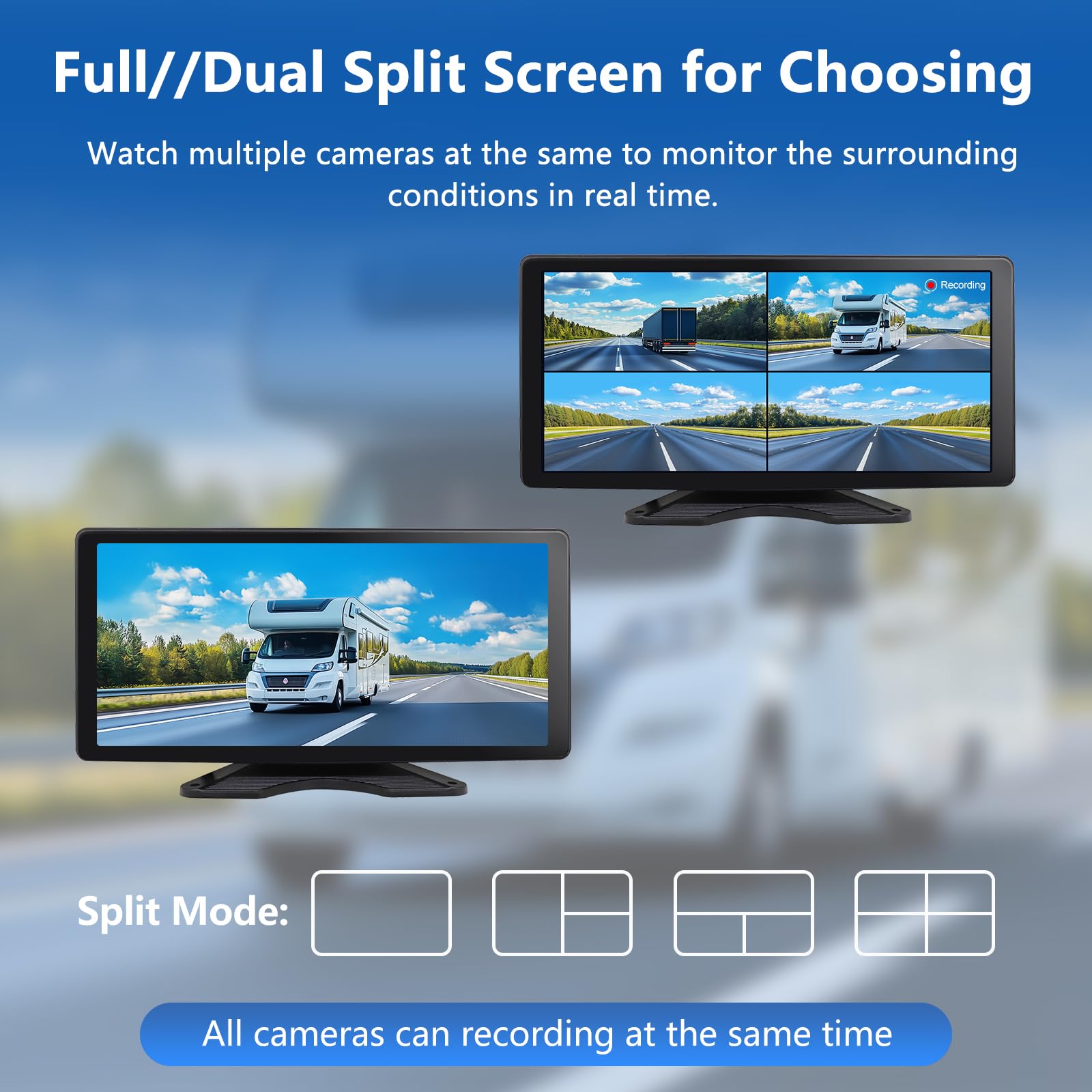 Snapklik.com : 4 Channel AHD Backup Camera System,4 Rear Cameras,11 ...
