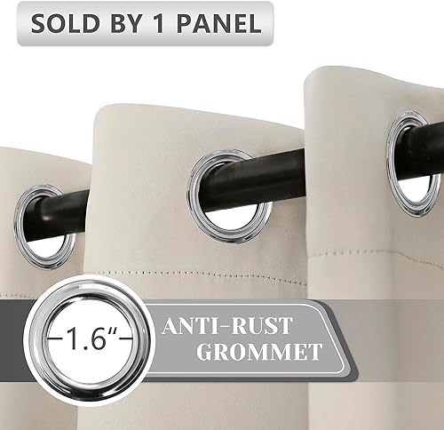 Miniatura 4 de Cortinas de puerta para privacidad de puerta, cortinas beige con ojales para dormitorio, cortina de ventana de puerta, cortinas de aislamiento