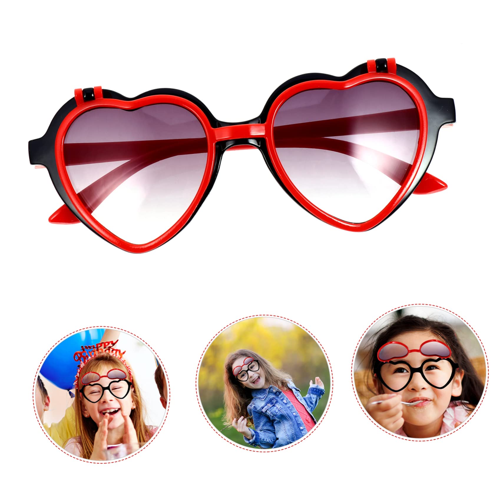 BESTYASH Heart Shaped Kids Sunglasses 2-10 Year Old Boys Girls Outdoor up Goggles