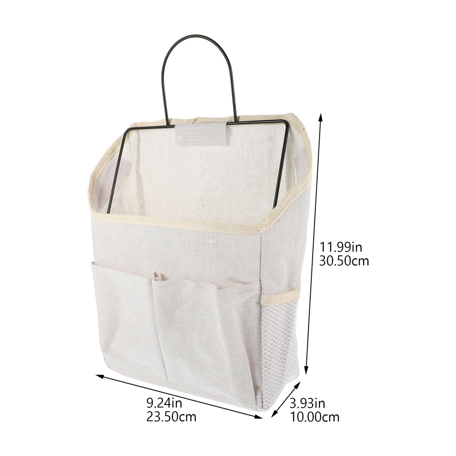 Organizador de Puerta de Armario 2piezas Beige de Lona Estructura de Hierro, Bolsa para Colgar Pared sin Taladro, Adecuado para Organizar Artículos del Hogar