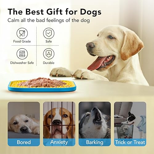 Miniatura 5 de Tapete para lamer para perros y gatos, tapete grande de 7.1 pulgadas para alimentación lenta para mascotas, aburrimiento y ansiedad, almohadilla