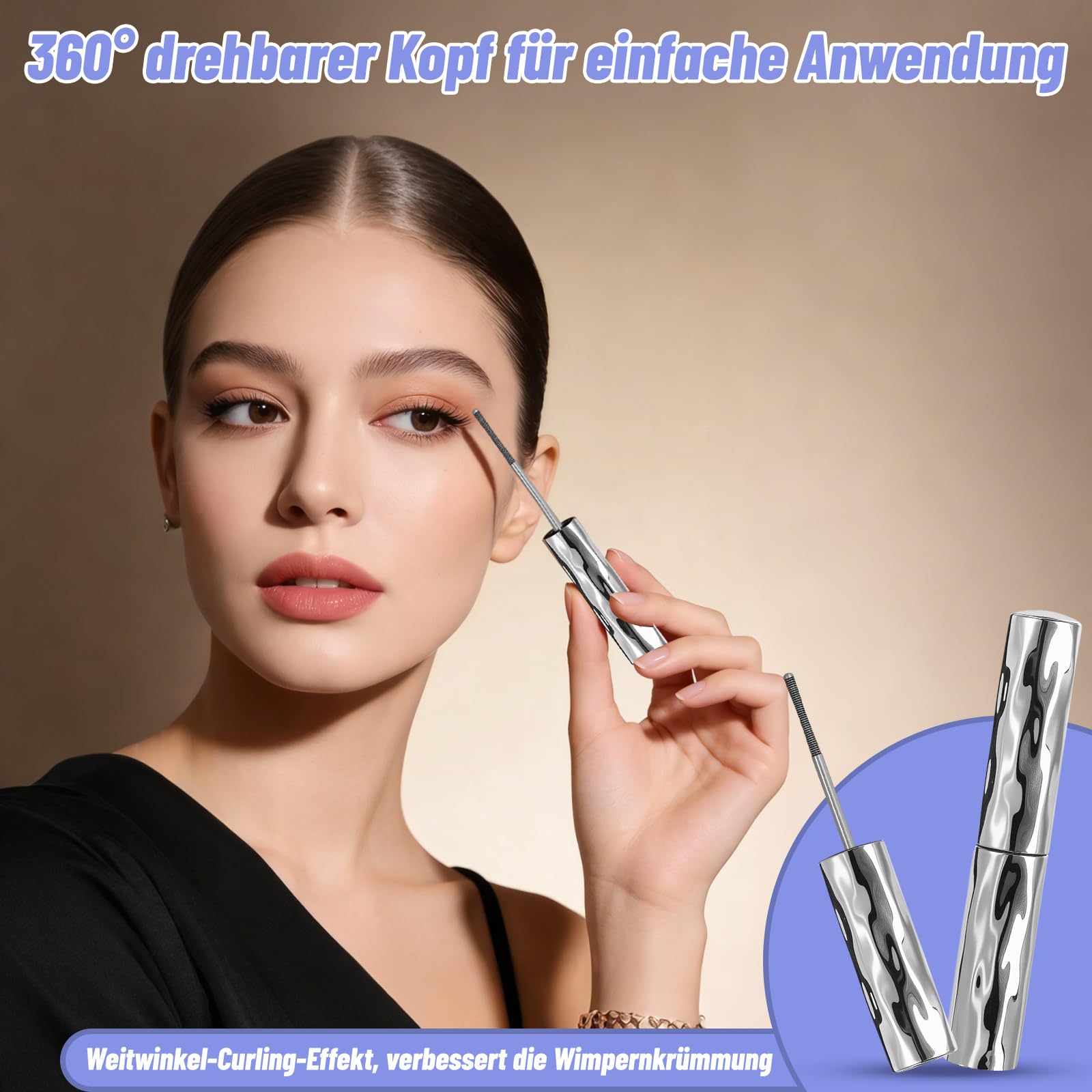 Wimperntusche Für Ältere Frauen, 2026 Modell Mascara Für Ältere Frauen Mit Metallbürste Für 3D-Schwung, Wasserfeste Und Dichte Wimpern Mascara, Schnelltrocknend & Wischfest Für Reife Augen - 2