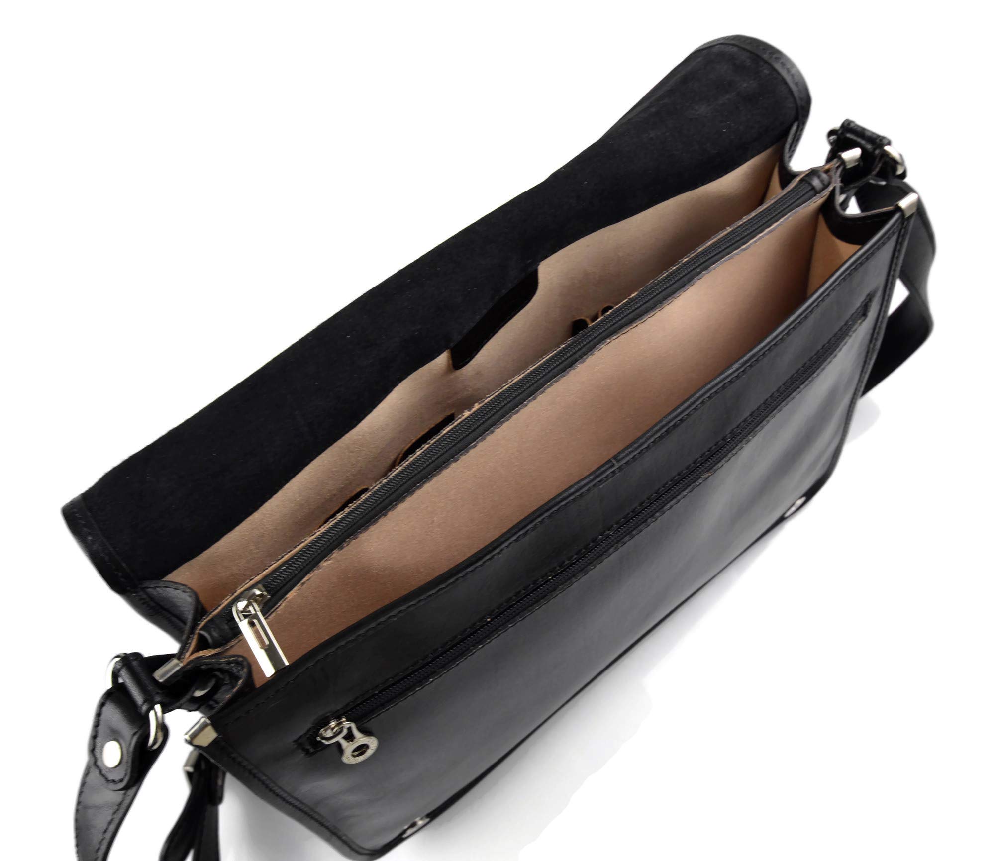 Borsa messenger uomo donna borsa a tracolla postino vera pelle made in Italy business borsa ufficio nero