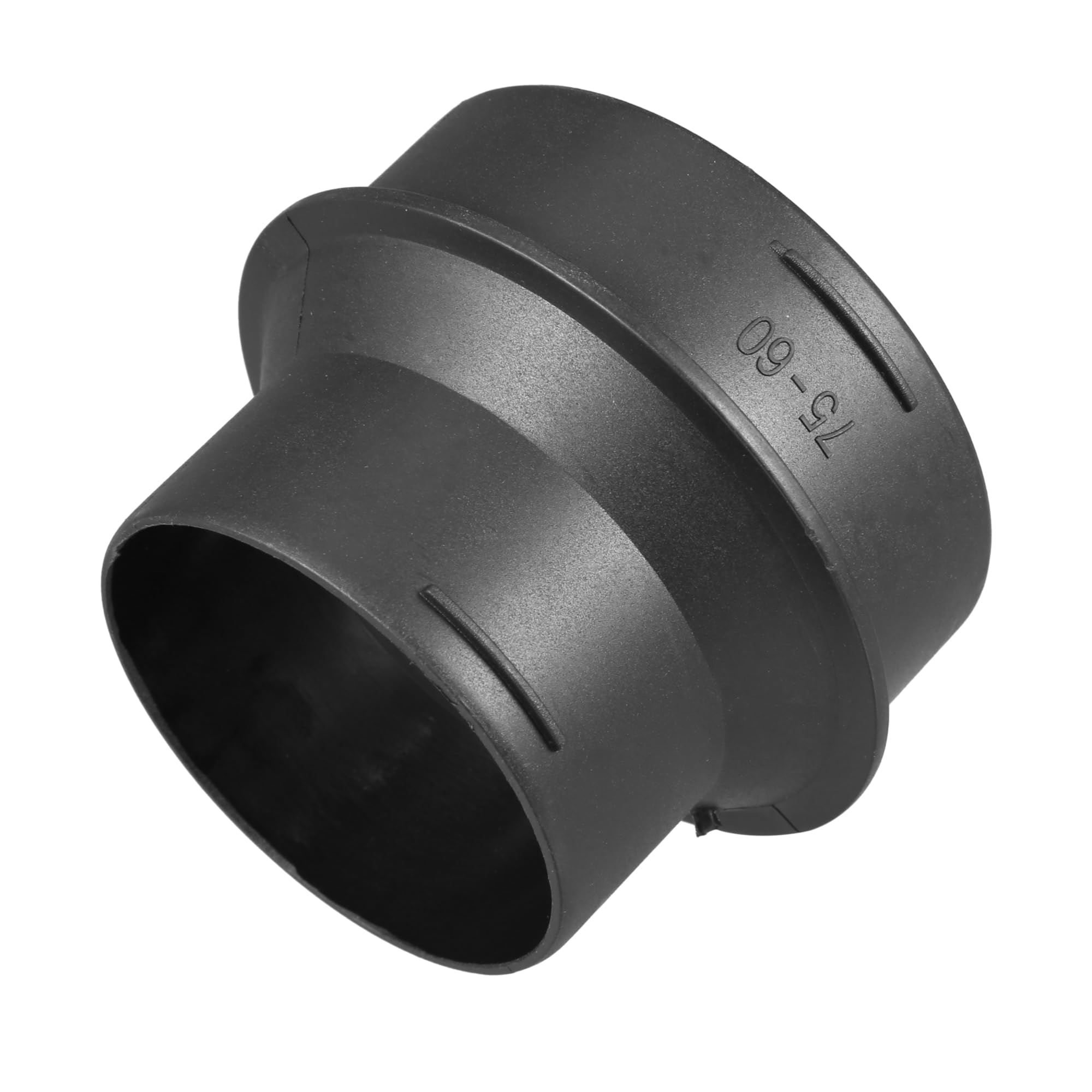 X AUTOHAUX60mm to 75mm Car Heater Warm Air Ducting Pipe Outlet Joiner Black