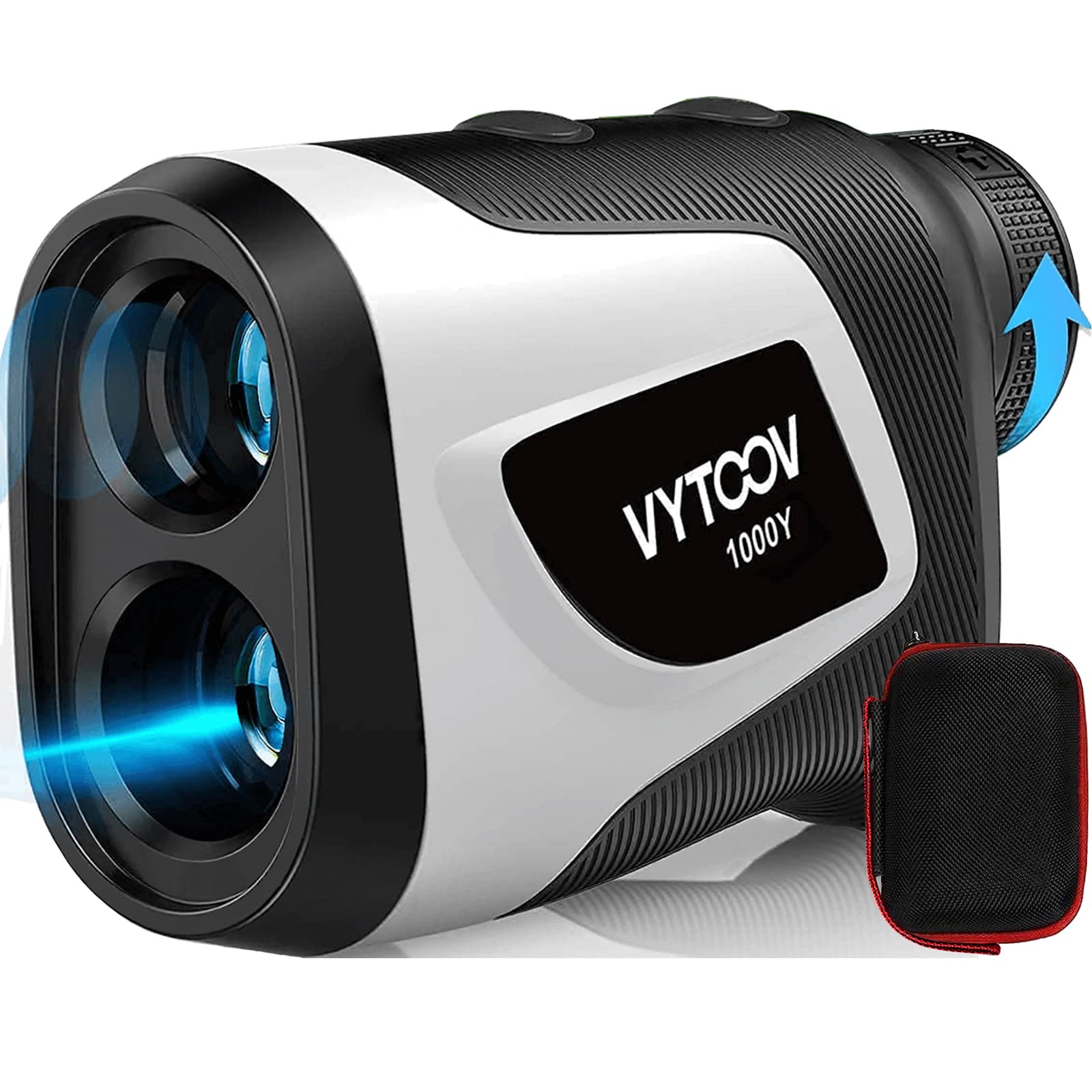 Golf Rangefinder with Slope 1000 Yards 6X Rangefinder Golfing with Slope On/Off Flag-Lock Tech with Vibration Continuous Scan Rechargeable Tournament Legal Golf Rangefinders