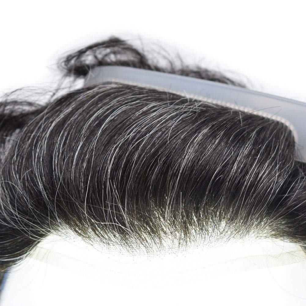 Amazon.com : LYRICAL HAIR Mens Hair System Transparent French Lace Mens  Toupee Thin Skin Pu Men Replacement System 120% Medium Light to Medium  Density (6*9", #1B30 1B# OFF BLACK WITH 30% SYNTHETIC