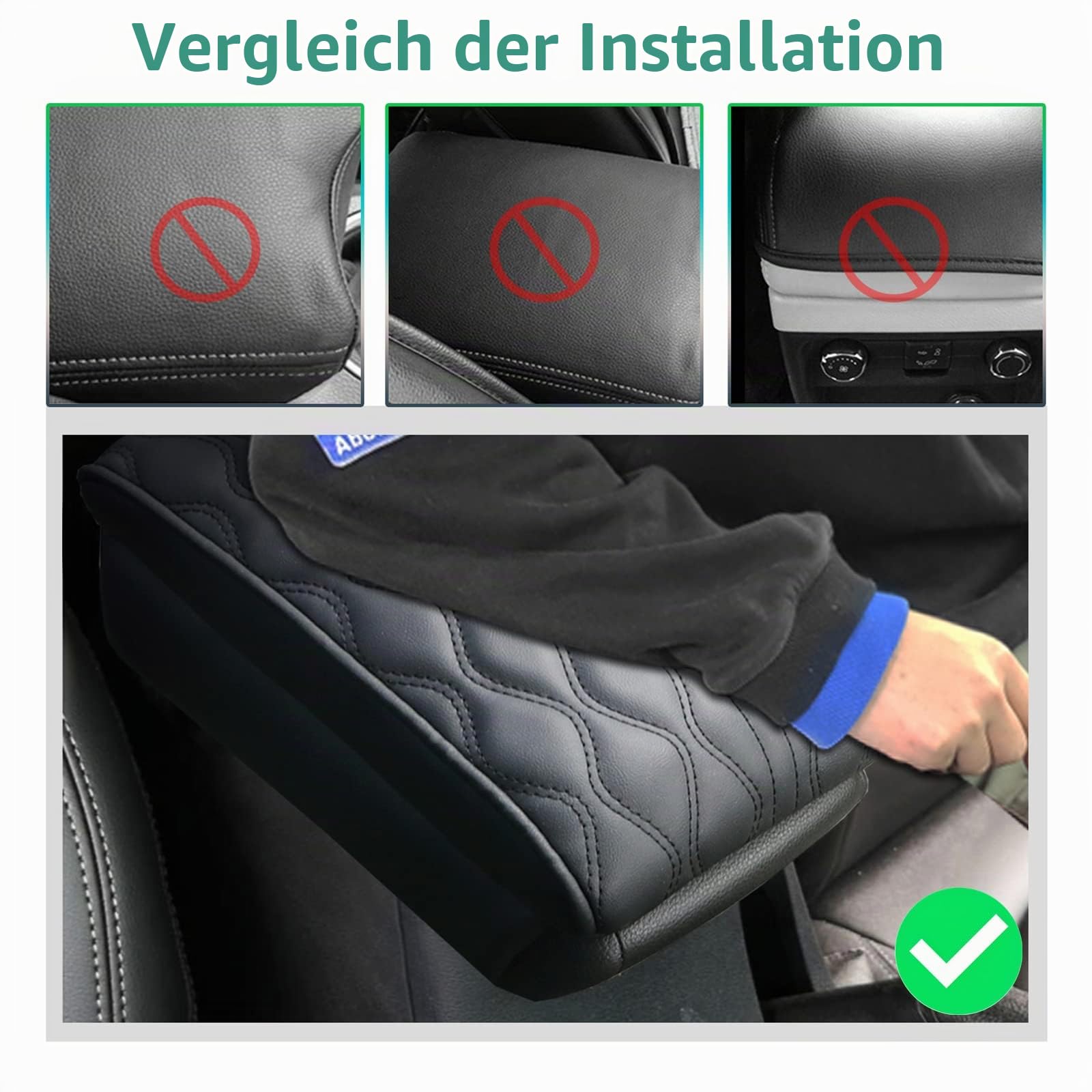 GAFAT Seat Ateca FR Facelift/Cuprα Ateca 2025 2026-2017 Mittelarmlehne Abdeckung, Seat Ateca 2025 Mittelkonsole Armlehne Schutz Armlehnenbezüge, Leder Polster, Seat Ateca Zubehör (4 CM Verdickt)
