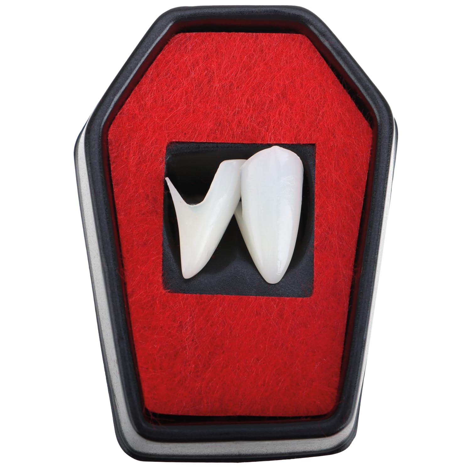 COM-FOUR® 5-czesciowy zestaw do makijazu na Halloween - akcesoria do kostiumu wampira z zebami wampira, sztuczna krwia, gabka, koralikami samoprzylepnymi i paleta do makijazu