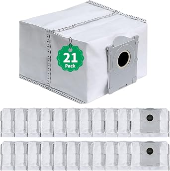 21 Pack Replacement Dust Bags Compatible with ECOVACS DEEBOT X9 PRO Omni, T50 PRO, T50 MAX, X8 PRO Omni, T80 Omni - Large Capacity Disposable Vacuum Cleaner Bags