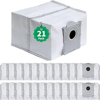 21 Pack Replacement Dust Bags Compatible with ECOVACS DEEBOT X9 PRO Omni, T50 PRO, T50 MAX, X8 PRO Omni, T80 Omni - Large Capacity Disposable Vacuum Cleaner Bags