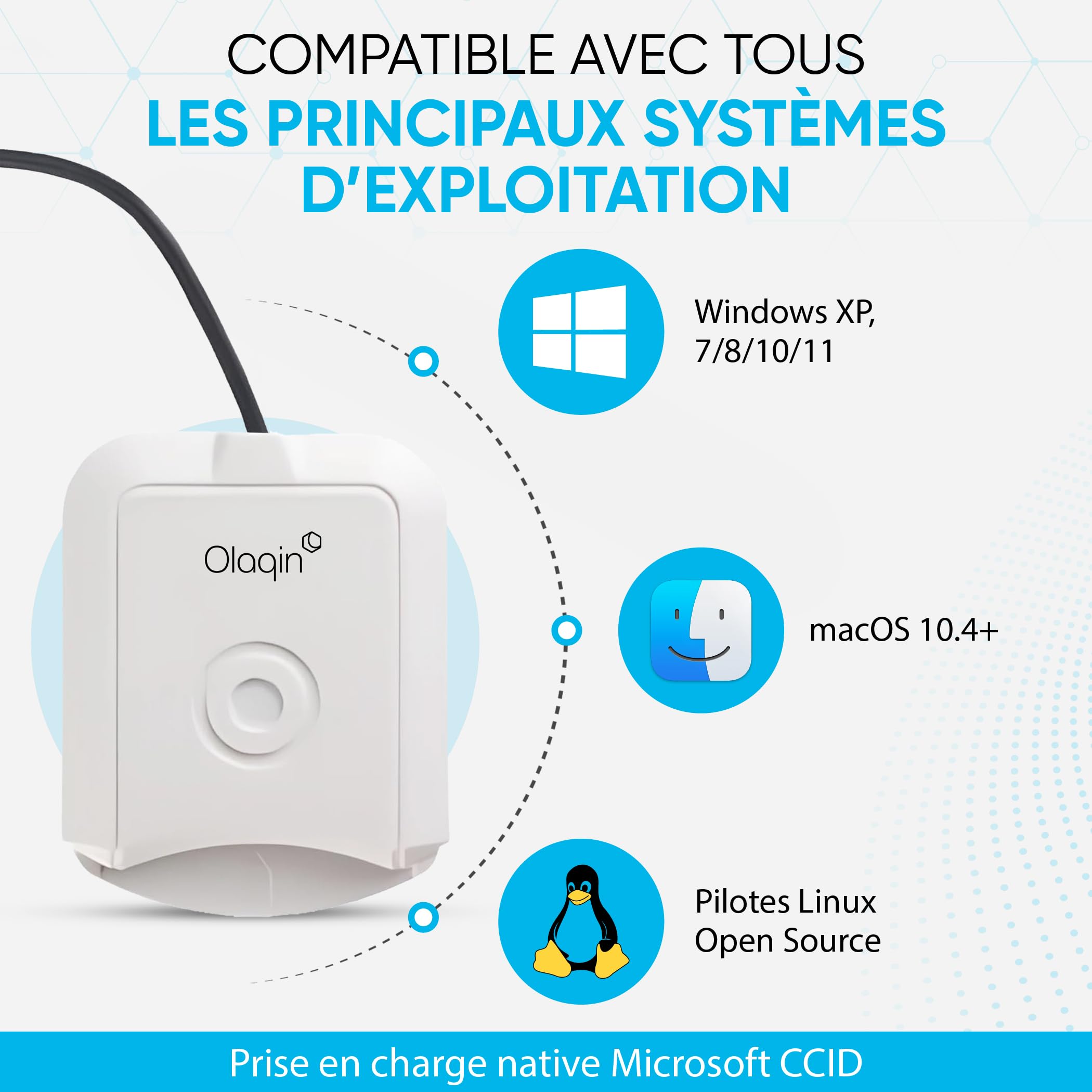Lecteur de Carte Vitale Monofente Fixe LITEO Plug and Play USB A