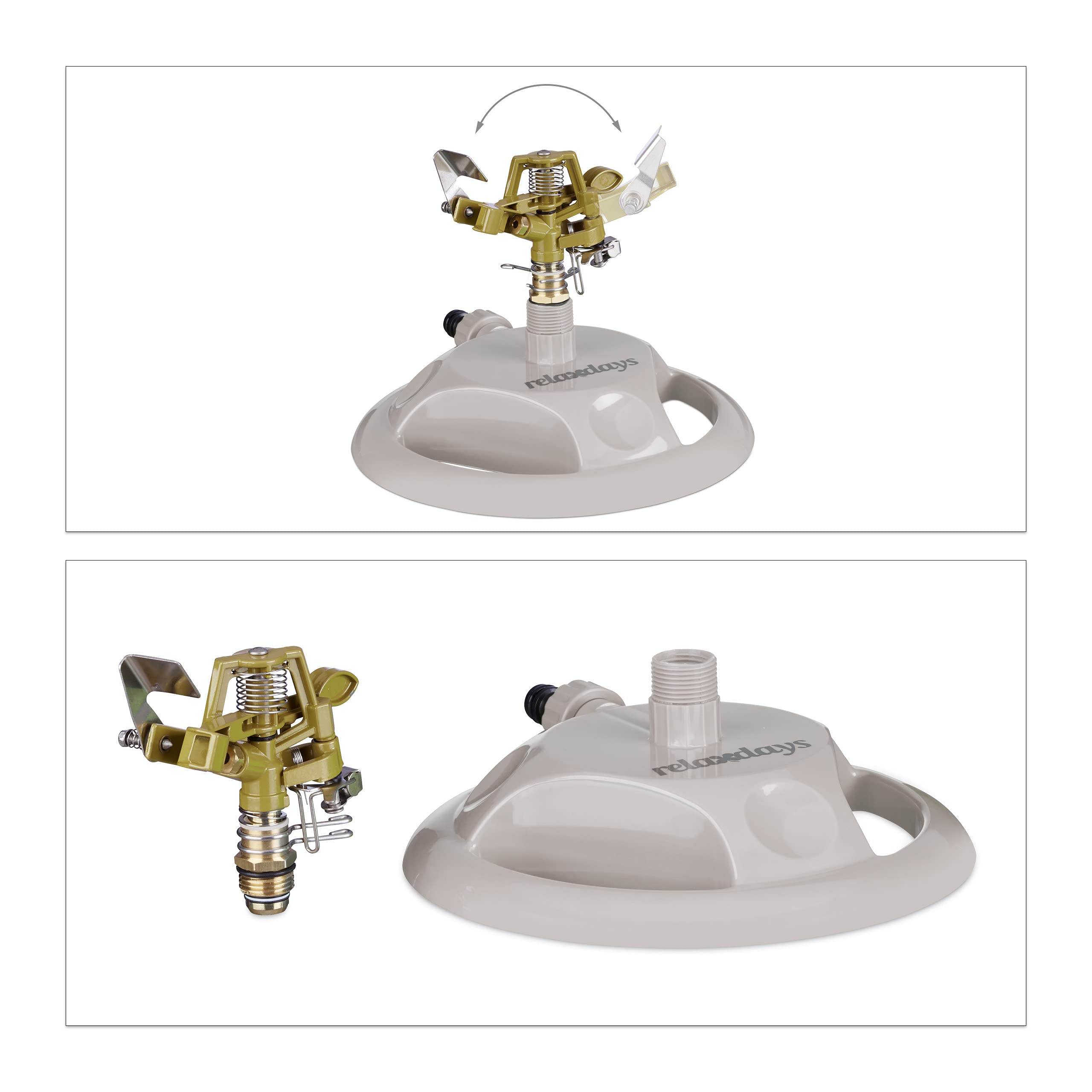 Relaxdays Impulsregner 450m² - Rasensprenger Mit 12m Reichweite, Grau