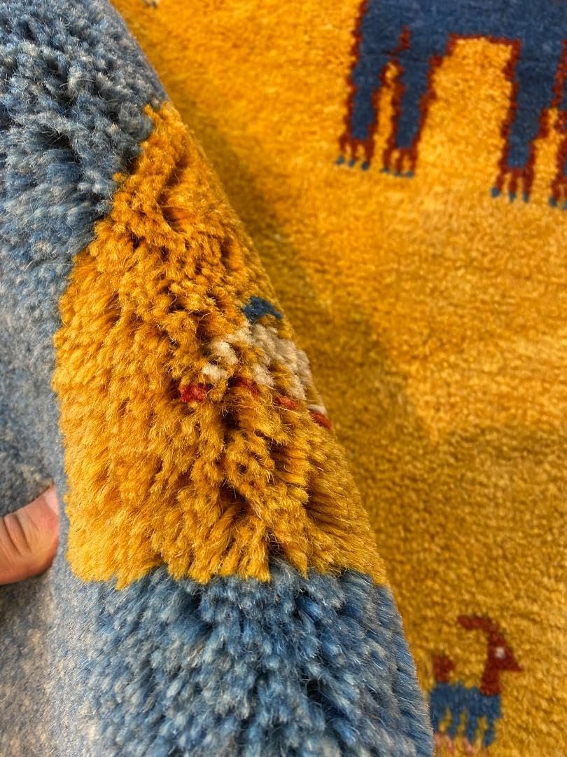 ギャッベ ペルシャ絨毯 91x65cm ギャベ 玄関マット 手織り ラグ 絨毯 ギャッベ 絨毯 91x65cm ギャベ 玄関マット 手織り ラグ 絨毯