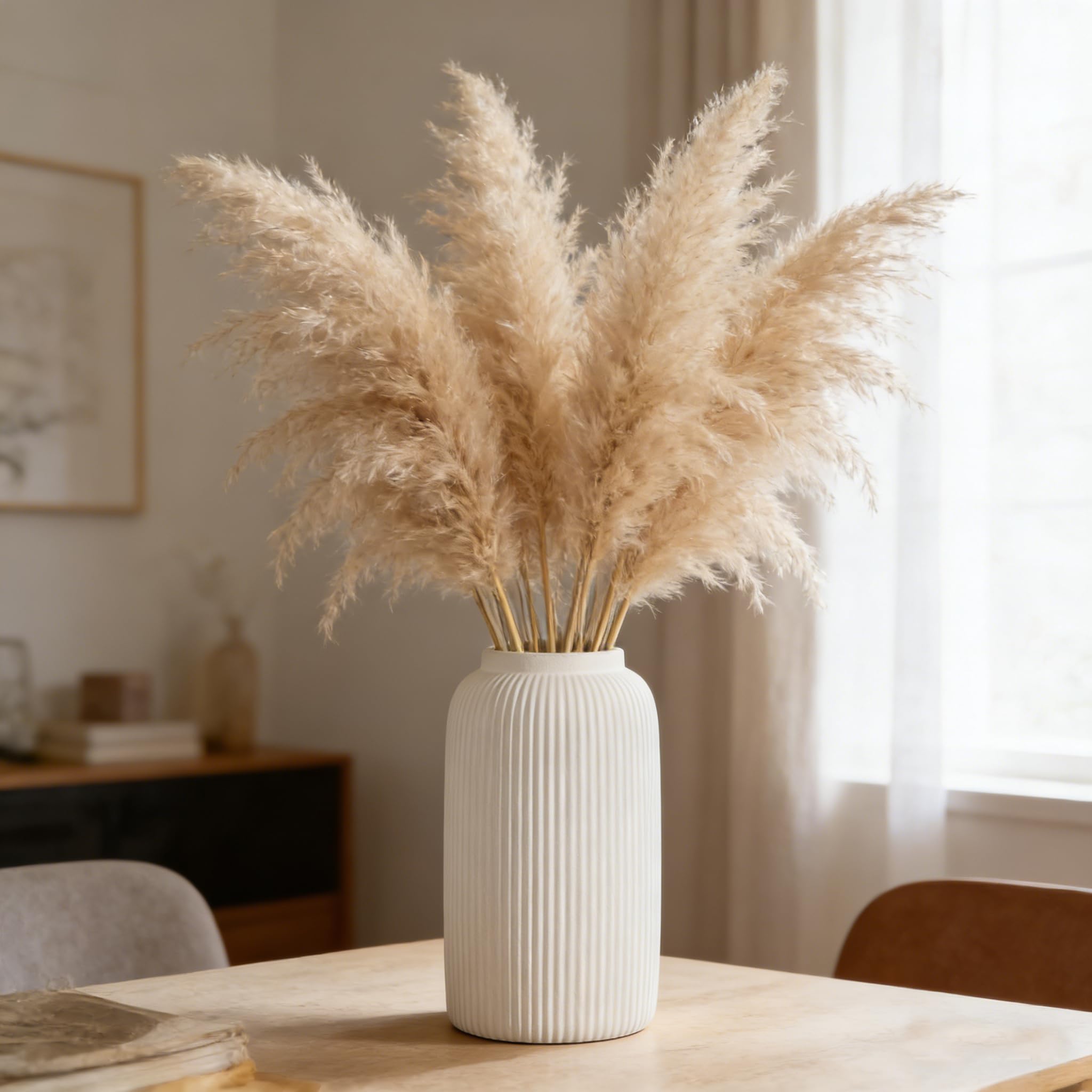 Vaas 26x19x54 cm KAVANDU crème - Gratis thuisbezorgd - De Woon Winkel