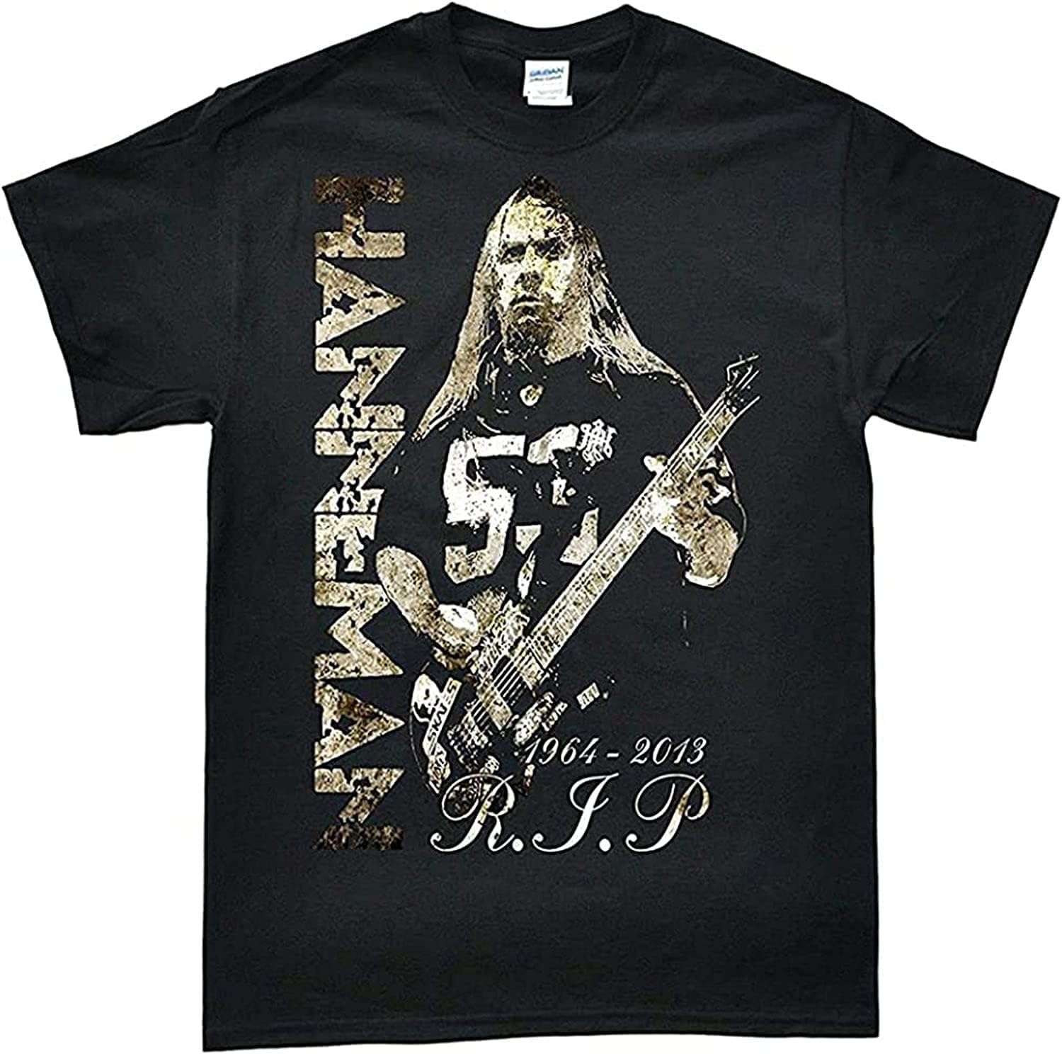 Quwomu Men's Black T Shirts Stooble Jeff Hanneman Rip T Shirt Fashion Casual Tee Shirts