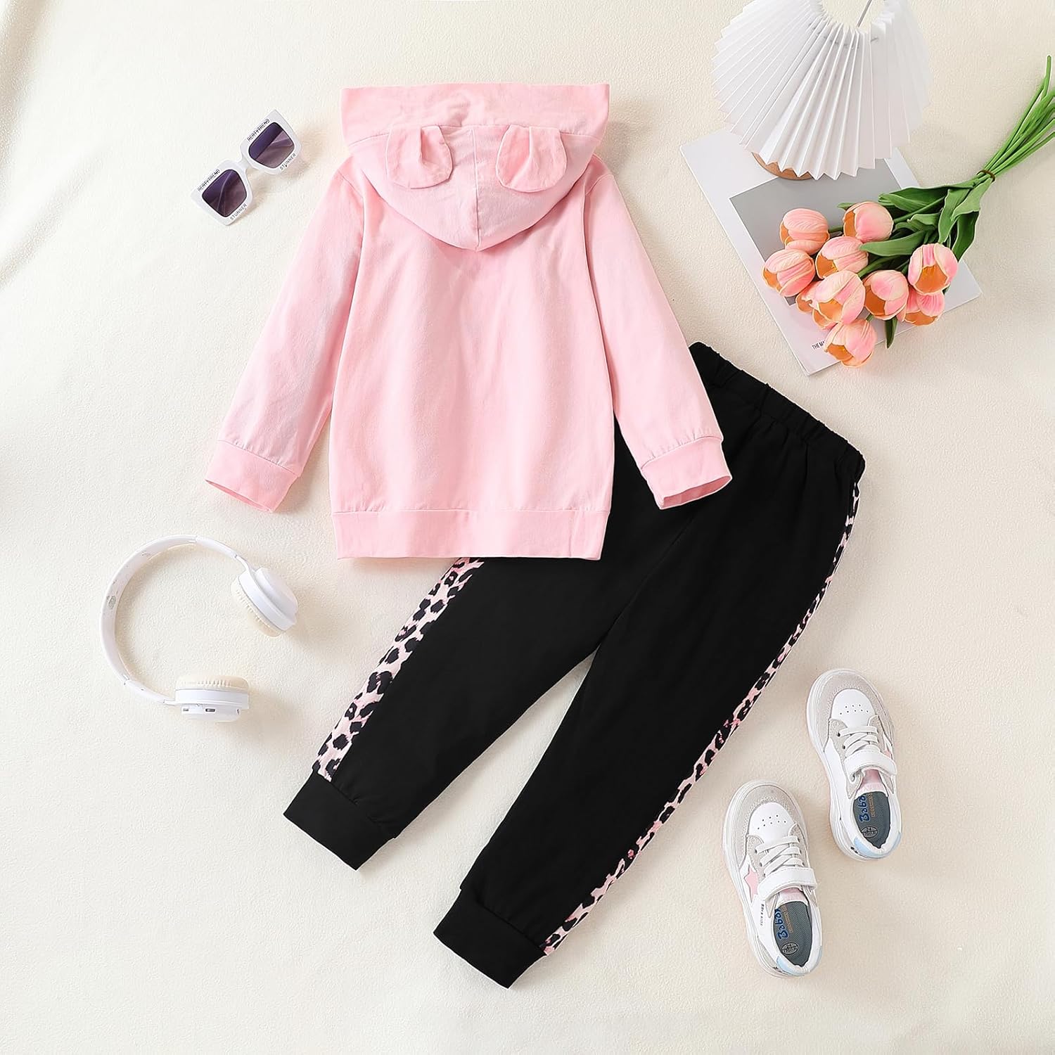 Toddler Baby Girls Clothes Long-sleeve Tie Dye Hoodie Sweatshirt Pants Hooded Outfit Set - Image 7