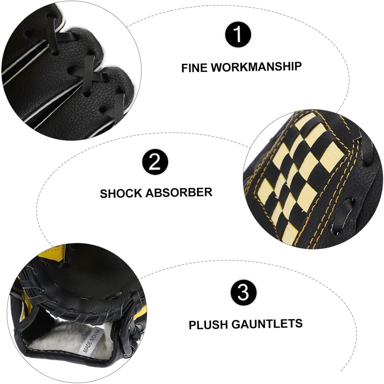 Baseball Softball Glove for Adults Protective PU Glove Ergonomic Design Right Hand Throw Suitable for Practice and Training