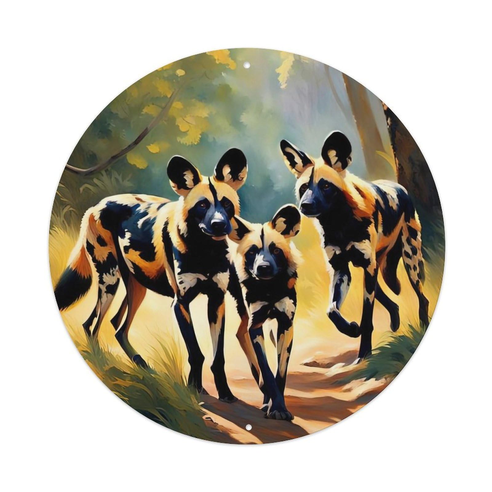 Animal Hyenas in The Forest Metal Tin Sign