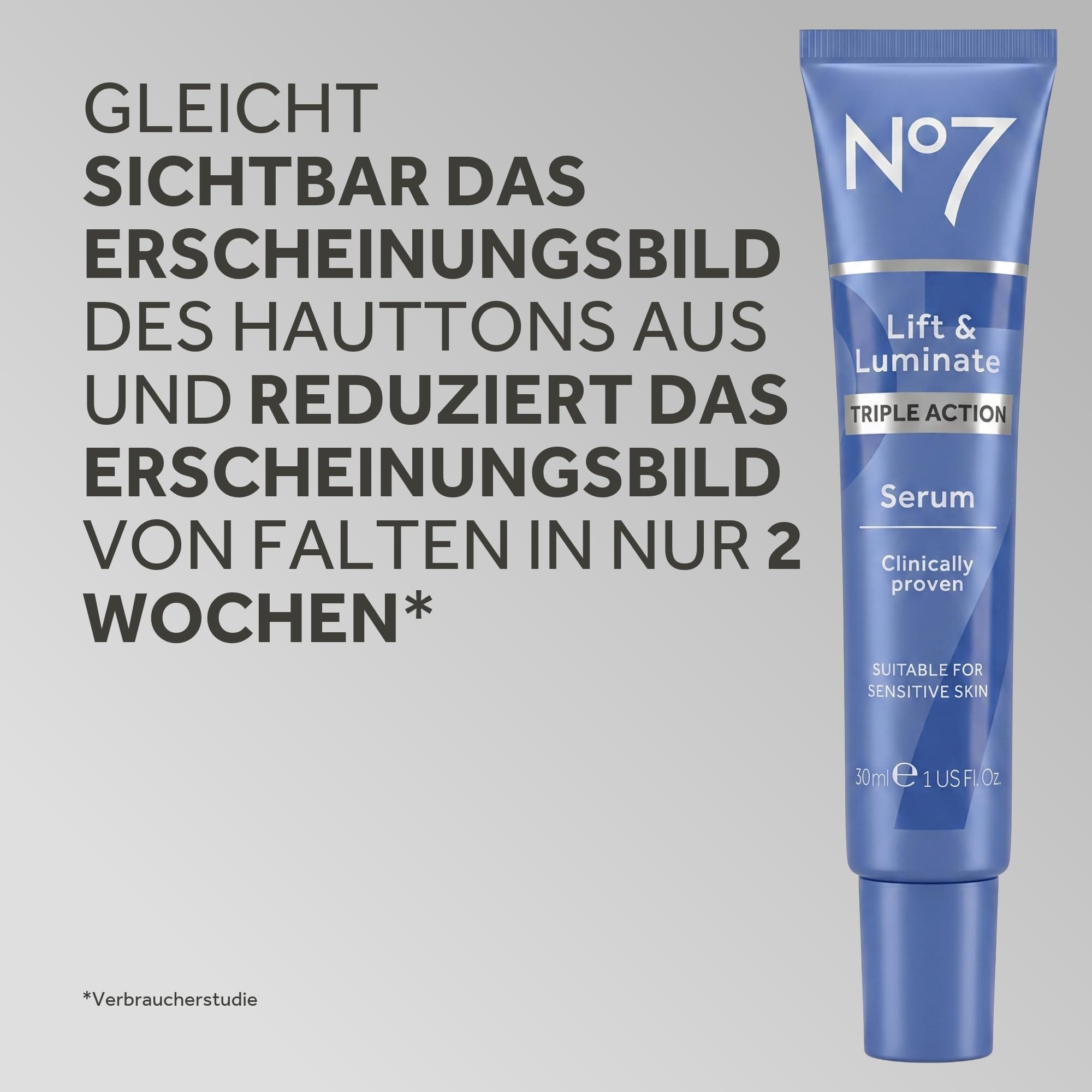 No7 Lift & Luminate Anti-Aging Geschenkset - Hautpflege, 5-teilig | Gesichtsserum 30 ml, Tagescreme 25 ml, Nachtcreme 25 ml, Augencreme 15 ml, Retinol 10 ml, wirkt gegen Falten